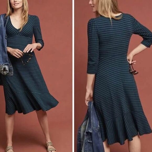 Anthropologie Maeve striped navy dress - Picture 5 of 5